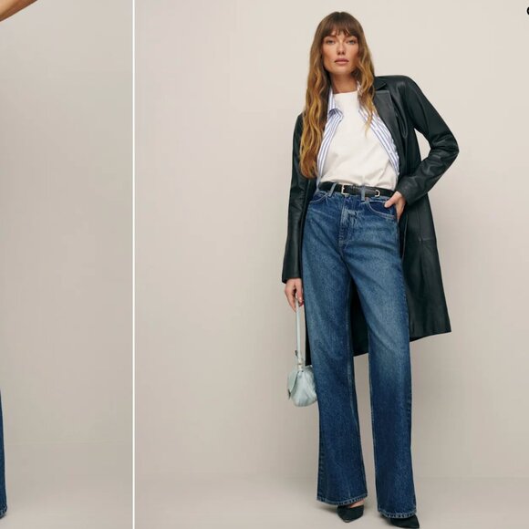 Reformation Denim - Reformation Cary High Rise Slouchy Wide Leg Jeans Lanier - Size 26